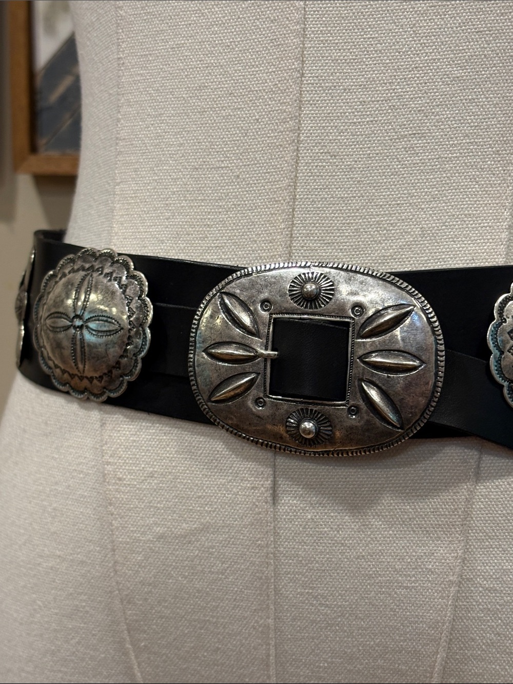 Ralph Lauren Collection Black Leather Western Concho Belt size Small - Picture 2 of 16
